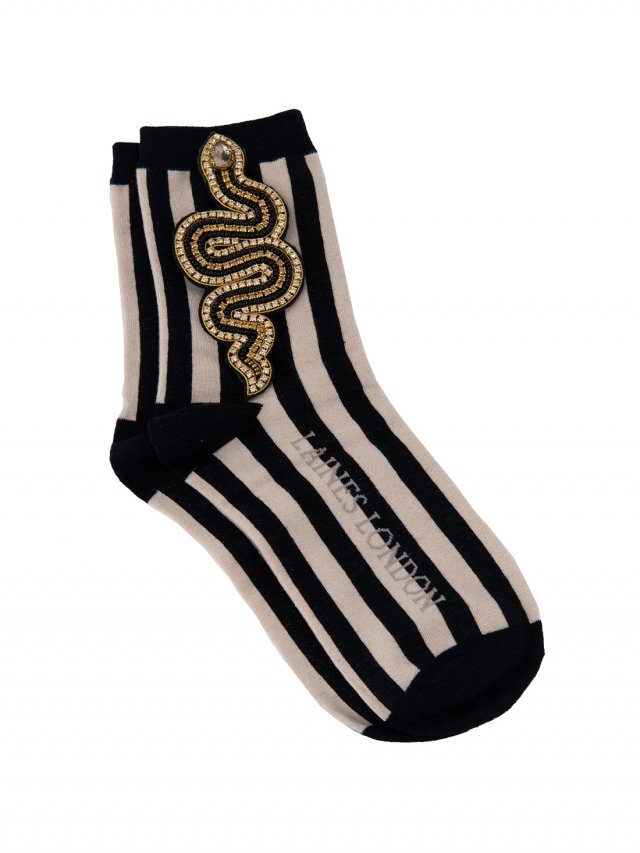 Stripe Black Snake Socks