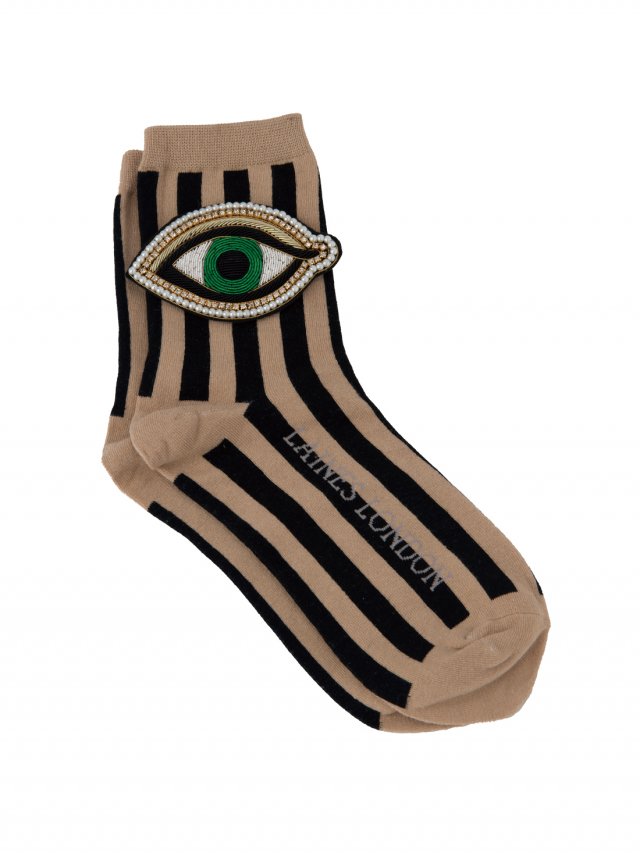 Stripe Green Eye Socks
