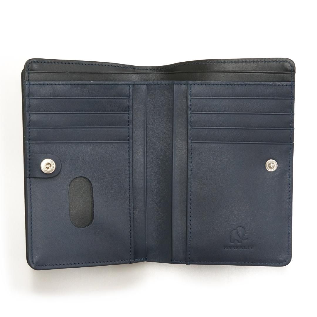 【公式】mywalit マイワリット MY1175-138 ミドルウォレット/ブラック・ミッドナイトブルー Middle Wallet