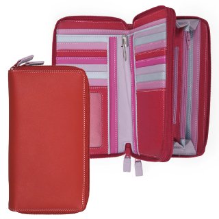 <span style="color:#FF0000">OUTLET 40%off</span><br>Large Double Zip Wallet <br>ダブルジップラウンドパース/ルビー