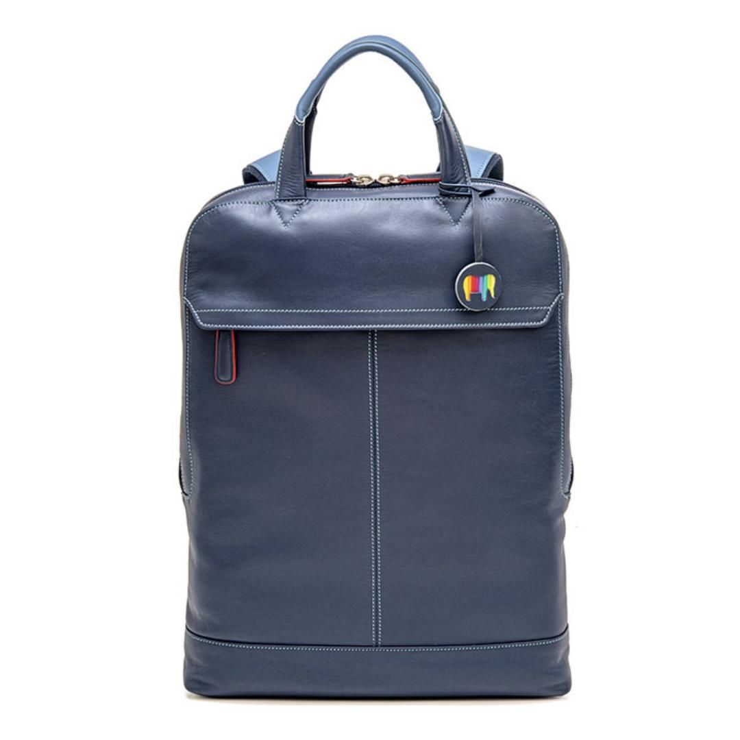 Thin best sale leather backpack