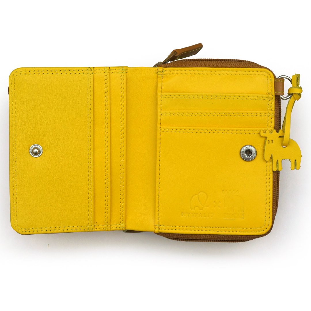 【公式】mywalit マイワリット MY1356-172 [MYWALIT×moz]限定生産 ジップパース/タン・バナナ Small Wallet  with Zipround Purse