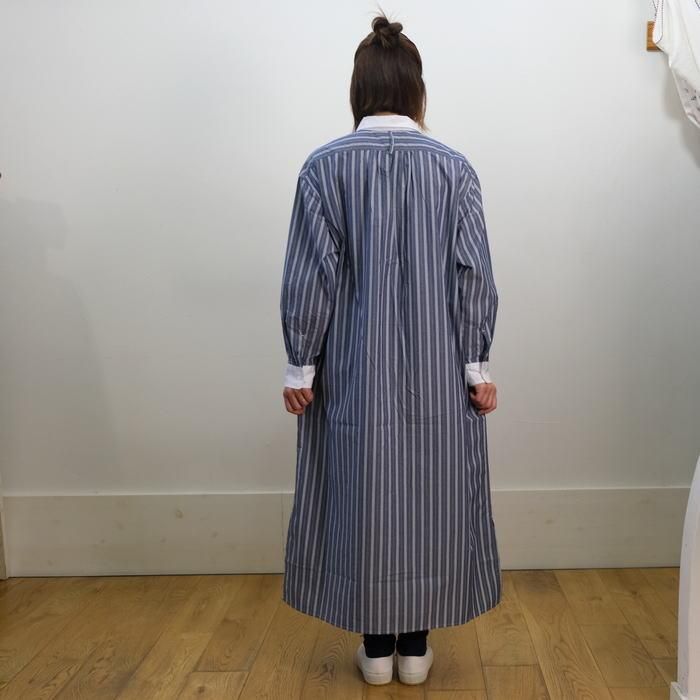 ナチュラルランドリー先染ブロードクレリックパネルシャツ