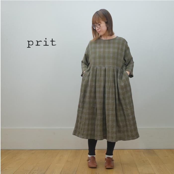 prit プリット ワンピース チェック - ロングワンピース