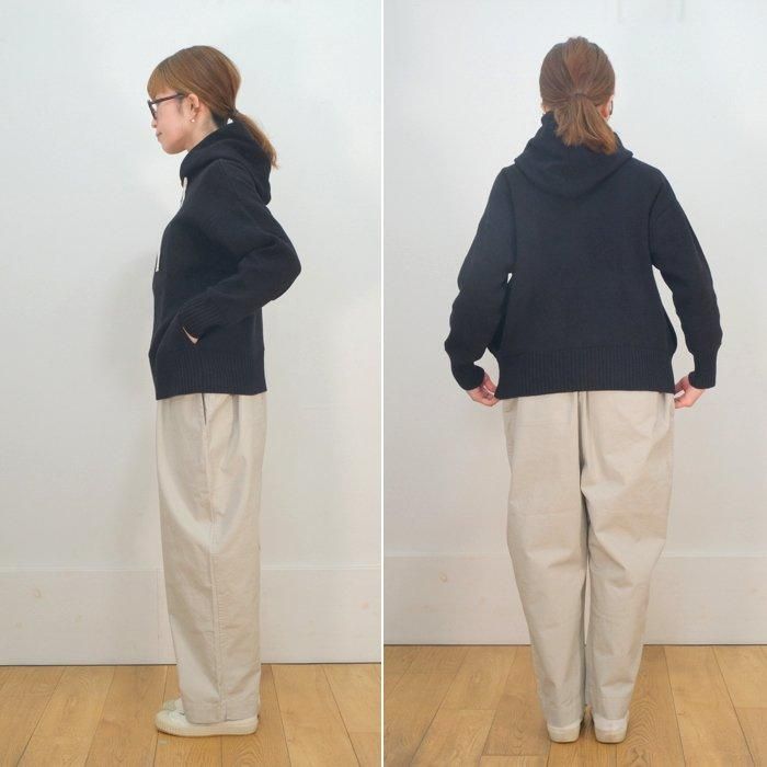 mao　リメイクジップパーカー mao made マオメイド しなやかコットン ミラノリブ風 配色ニット