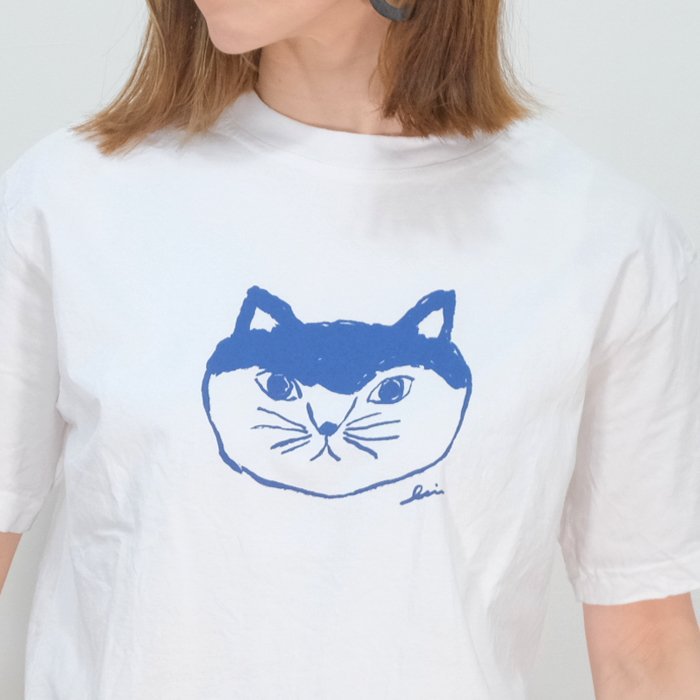 2024SS grin グリン エーゲ海 シロクロ | 猫プリント Tシャツ - mother