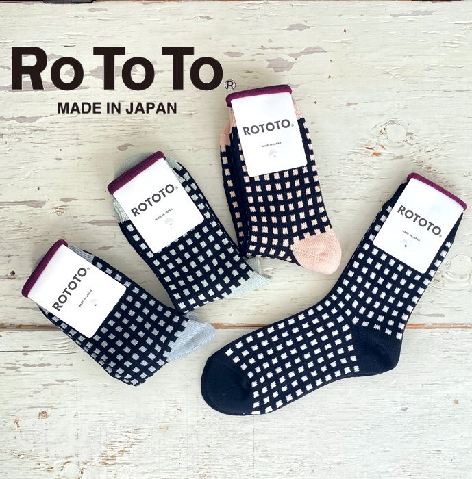 2024SS ROTOTOʥȥȡSQUARE LATTICE SOCKS R1548