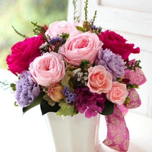 商談中　プリザーブドフラワーアレンジ　No.181 ピンク大きめアレンジ 商談中 プリザーブドフラワーアレンジ No.181 ピンク大きめアレンジ