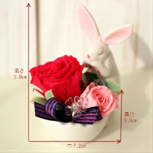 花言葉うさぎプリザーブド