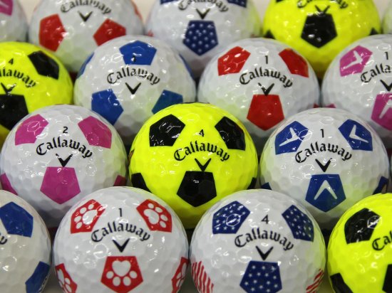 Aランク キャロウェイ Callaway Chrome Soft(x) サッカーボール柄混合 20個 球手箱 ロストボール - 球手箱－ロストボール販売