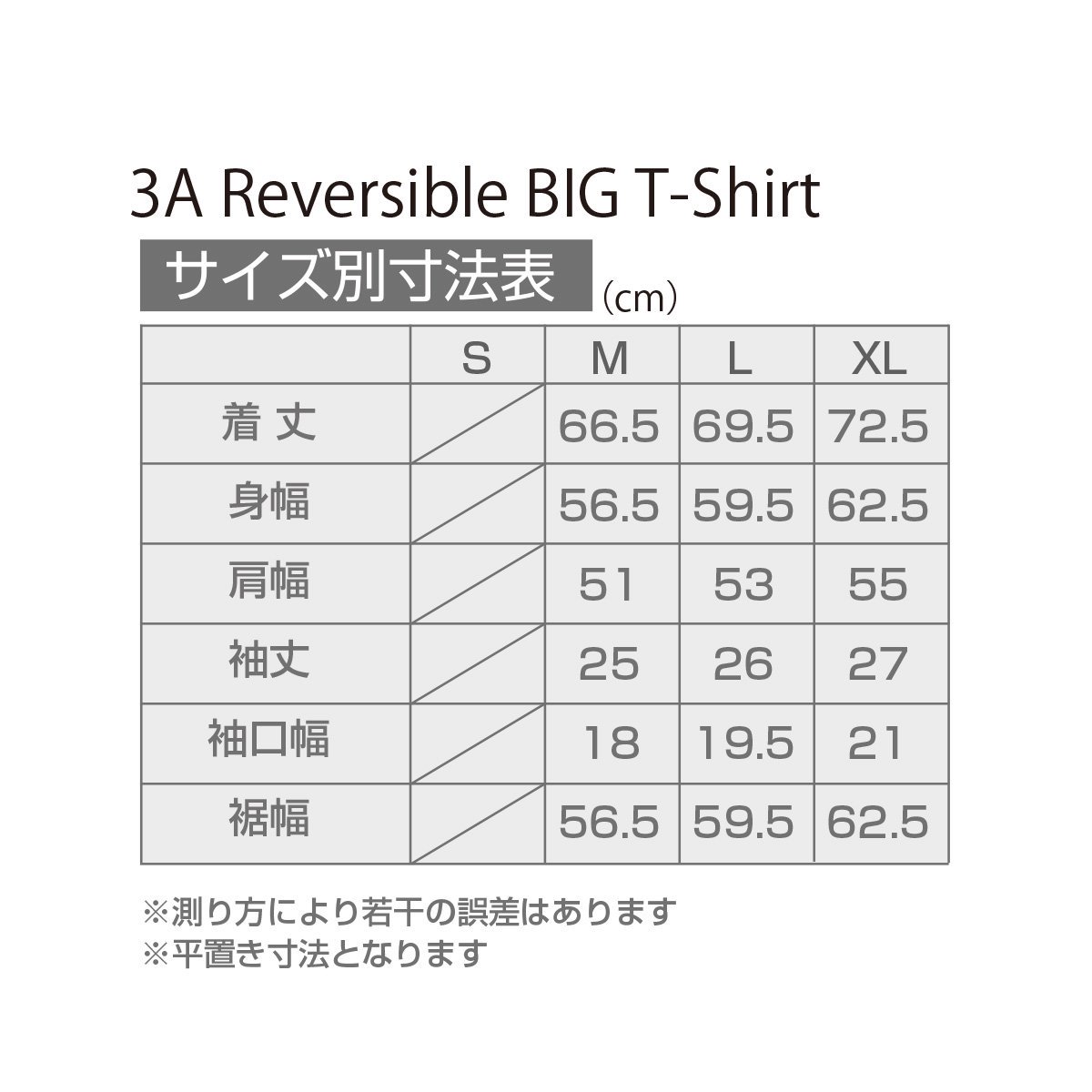 3A Reversible BIG T-Shirt