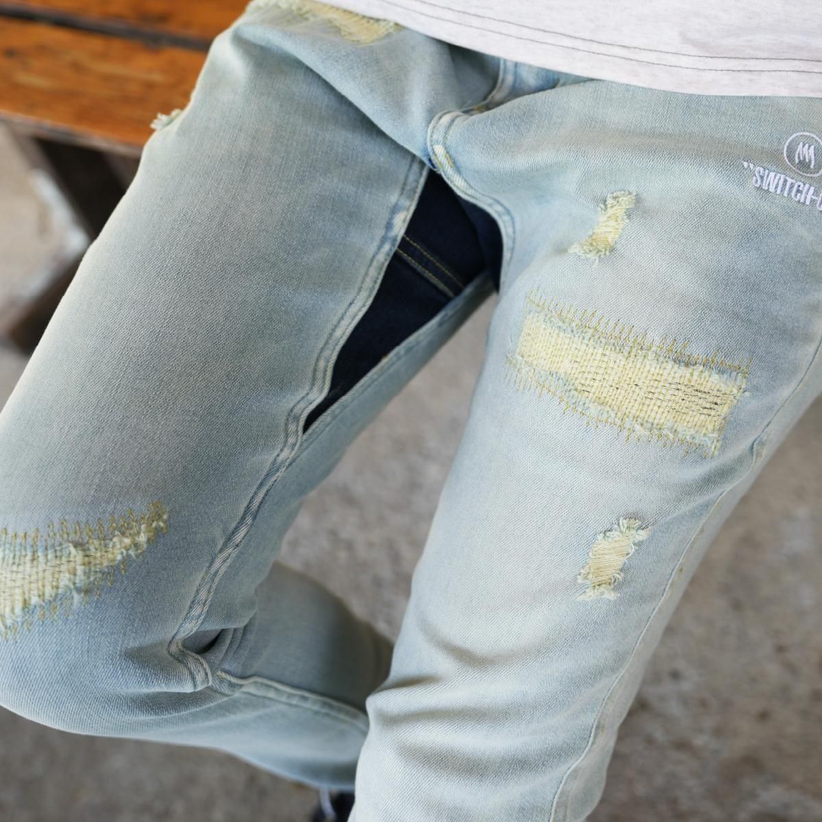 <img class='new_mark_img1' src='https://img.shop-pro.jp/img/new/icons15.gif' style='border:none;display:inline;margin:0px;padding:0px;width:auto;' />EZ stretch damage denim pants