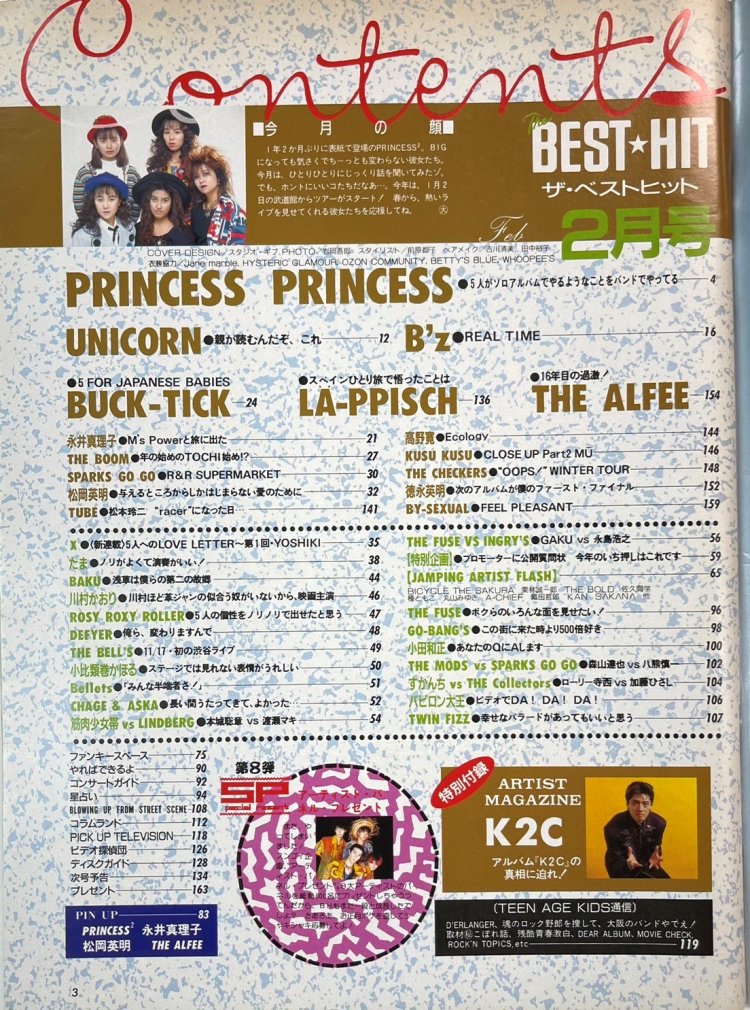 BEST HIT 1991年2月 プリンセス・プリンセス / B'z チューブ 