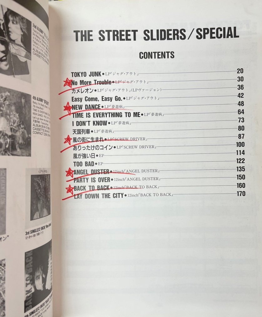 THE STREET SLIDERS　バンドスコア　ストリートスライダーズ　スペシャル　16曲　写真有　ドレミ楽譜出版社 - ロックオンキング