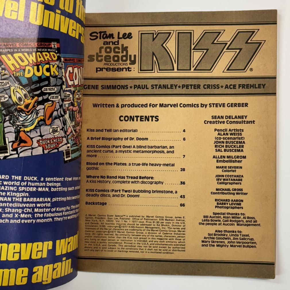 キッス・コミック KISS A MARVEL COMICS SUPER SPECIAL 1977 洋書 Printed in real KISS  blood.KISSのメンバーの血をインクに - ロックオンキング