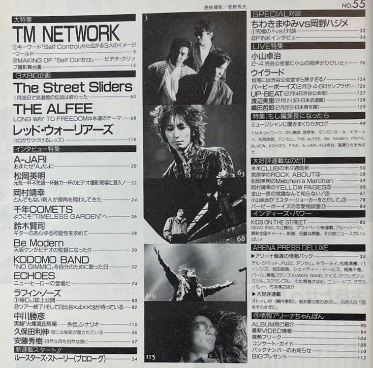 アリーナ37℃ 55 1987年4月 TMネットワーク TM NETWORK / アルフィー 