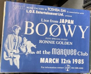 BOOWY　MARQUEE CLUB　ライブ告知ポスター　1985年ロンドン公演　マーキー・クラブ　1985年オリジナル版　大判サイズ　ブルー