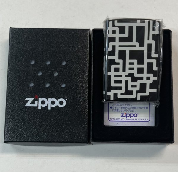 布袋寅泰 ZIPPO 5面加工 ギタリズム柄 黒×白 2005年製 保証書、ケース 
