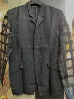 LUNA SEA　真矢　LIVE使用のステージ衣装　黒ジャケット　1996年真冬の野外頃　サイズ約：巾55cm×丈77cm