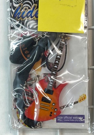 hide　携帯ストラップ　ギターコレクション　ピック付　未開封　チェリーサンバースト　X JAPAN　エックス - ロックオンキング