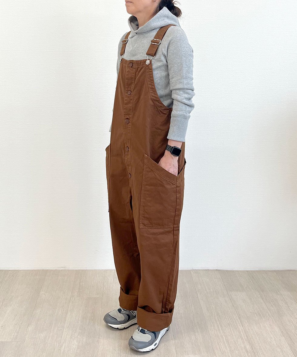 HARVESTY/  CHINO CLOTH OVERALLS (BROWN)