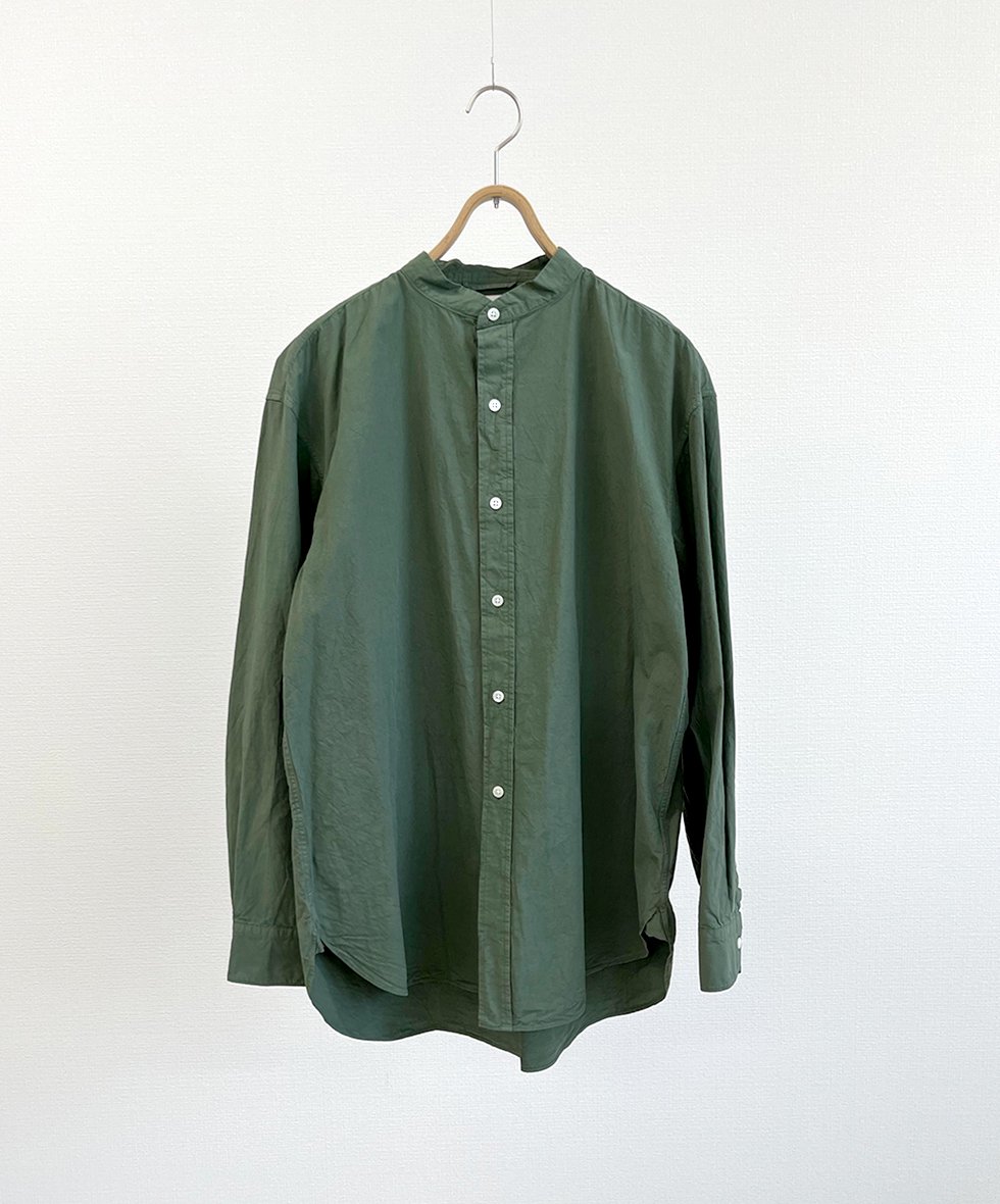 blurhmsROOTSTOCK/  Selvage Broad Band Collar Shirt (Olive)