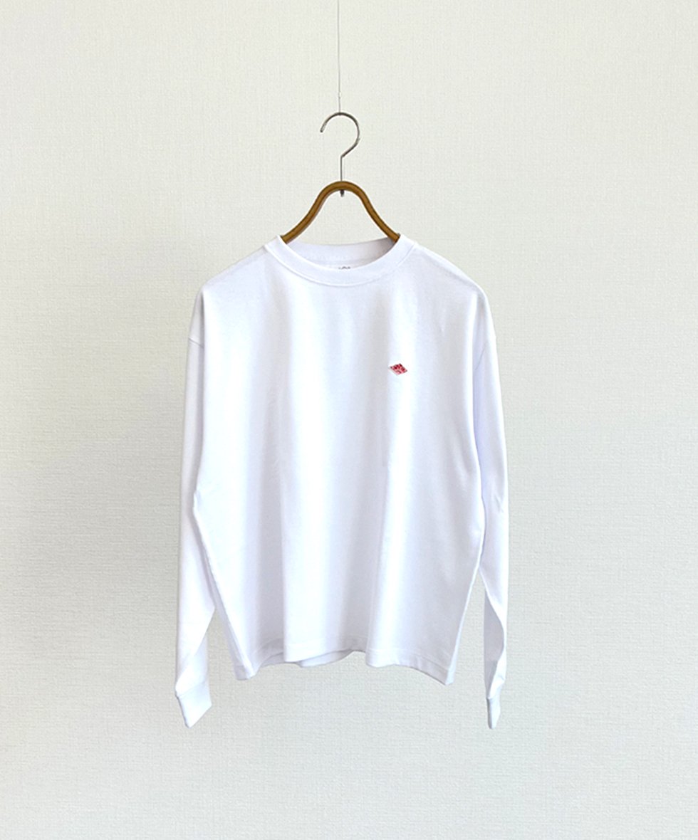 DANTON/  LONG SLEEVE T-SHIRT PLAIN (WHITE)