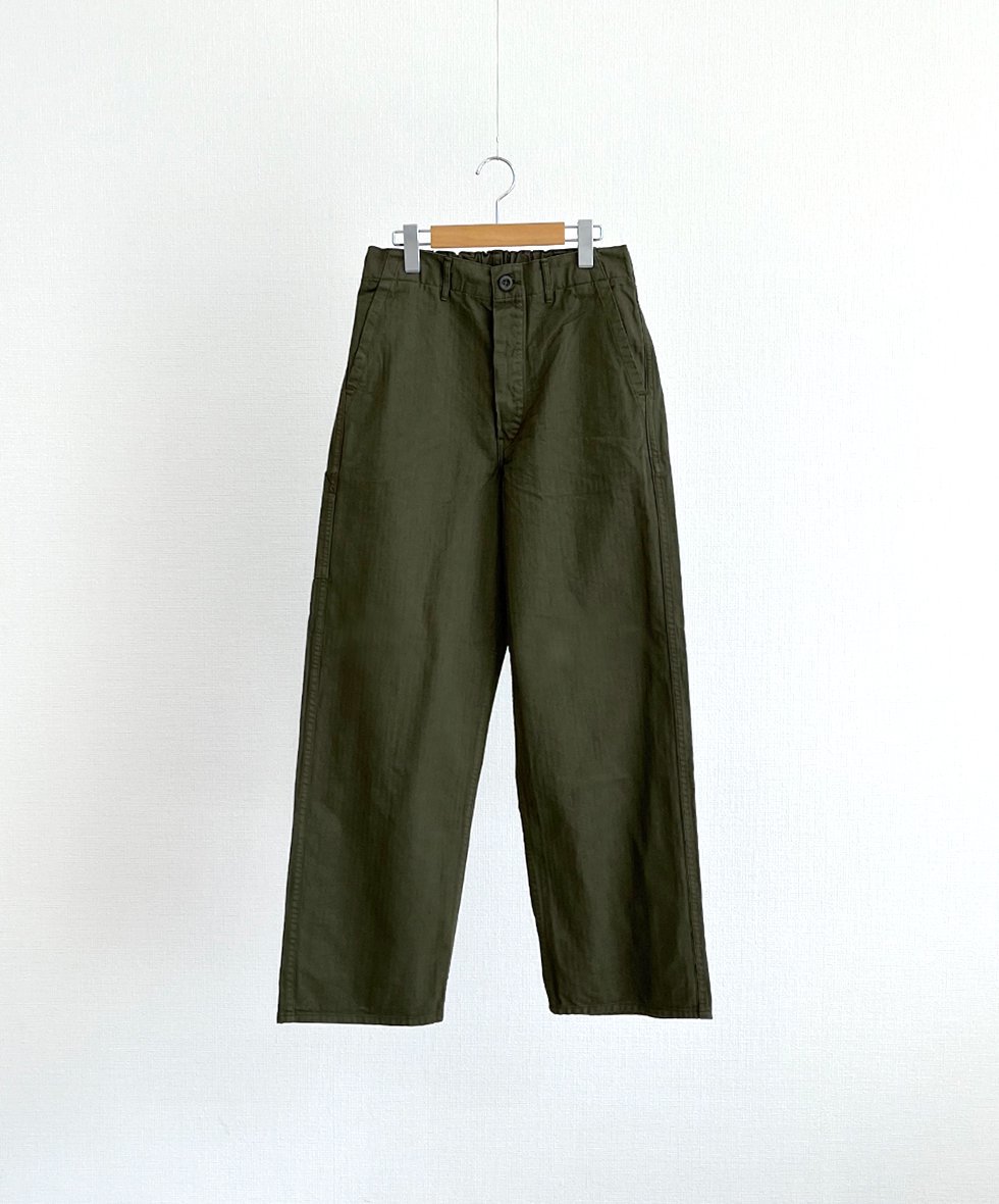 orSlow/  WIDE FIT FRENCH WORK PANTS (ARMY GREEN)