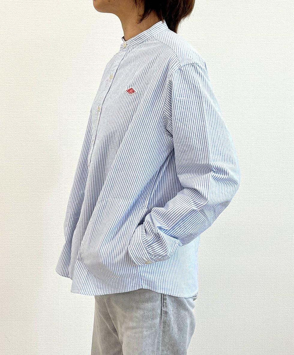 トップス DANTON cotton linen band collar shirt 42 MEN'S OXFORD BAND COLLAR SHIRT PLAIN｜SHIRT｜DANTON(ダントン