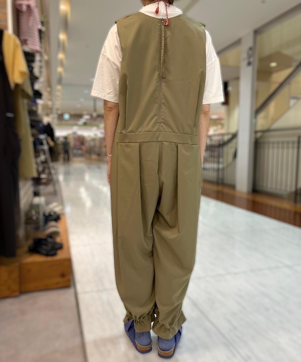 TAN タン ジャンプスーツ WRAPED JUMPSUIT kha:ki｜ストレッチタフタ Q.D ジャンプスーツ “Q.D JUMPSUITS