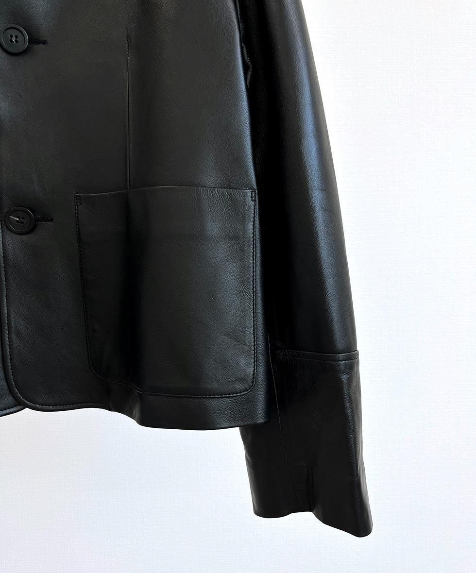 mirror of SHINZONE レザーシングルライダース黒38シンゾーン 25AMSJK05]THE SHINZONE(ザ シンゾーン) LEATHER JACKET レザー