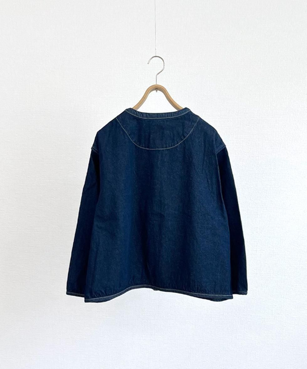 【美品】DANTON COLLARLESS JACKET DANTON/ WOMEN'S DENIM COLLARLESS JACKET