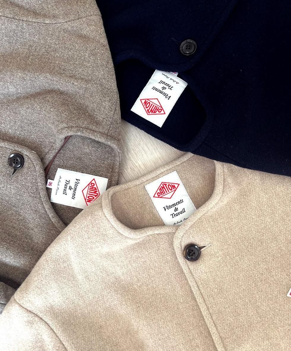 DANTON/  WOMEN'S WOOL LIGHT PILE COLLARLESS JACKET