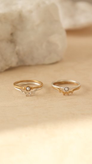 scallop pearl ring / 2set