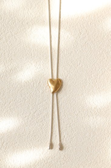 Heart loop tie necklace / 2tone (ץƥ)