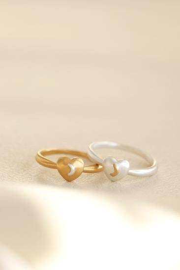 Heart moon ring / Valentine