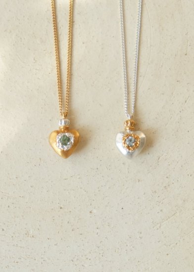 perfume bottle necklace / heart