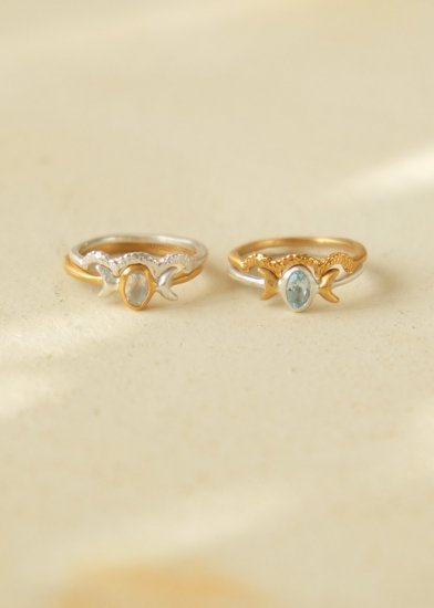 2set ring / crescent & scallop