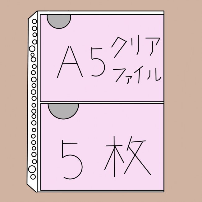 A5クリアファイル収納リフィル 5枚 ラルピナス