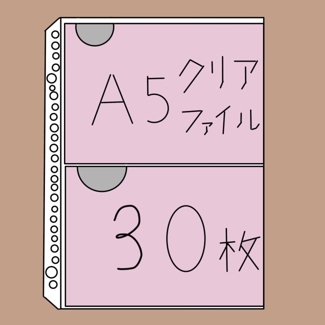 A5クリアファイル収納リフィル　30枚 - ラルピラル