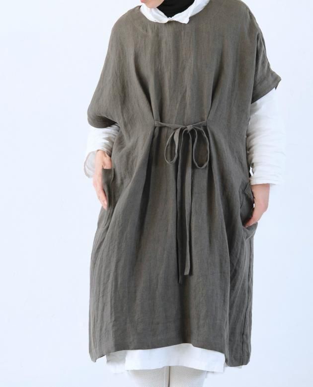 kapoc カポック　ノースリーブ NON-SLEEVE / linen viyella｜割烹着kapoc（カポック）公式