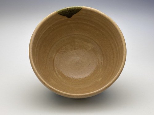 森本陶苑　赤織部　椿　ご飯茶碗