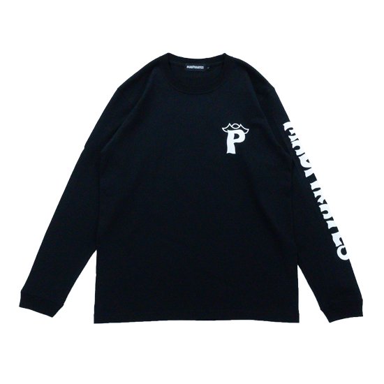 LOGO LONG SLEEVE TEE (BLACK) | ロゴロングスリーブTシャツ - MAD PIRATES