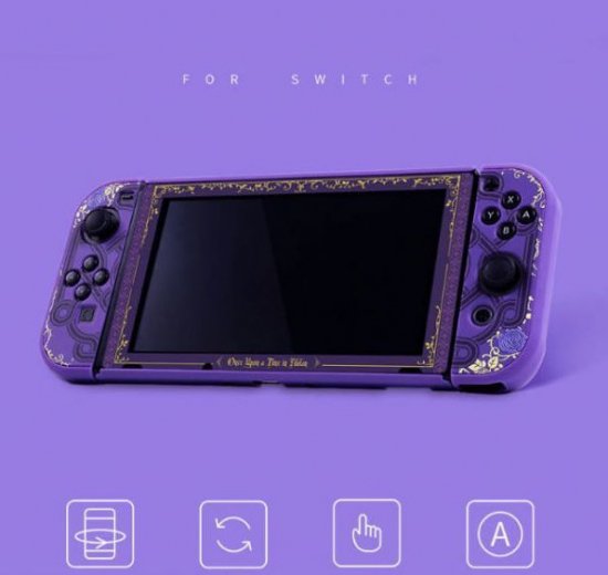 ニンテンドースイッチ クールな紫の保護カバー 任天堂スイッチjoyconコントローラハードカバーケース 保護フィルム アクセサリー