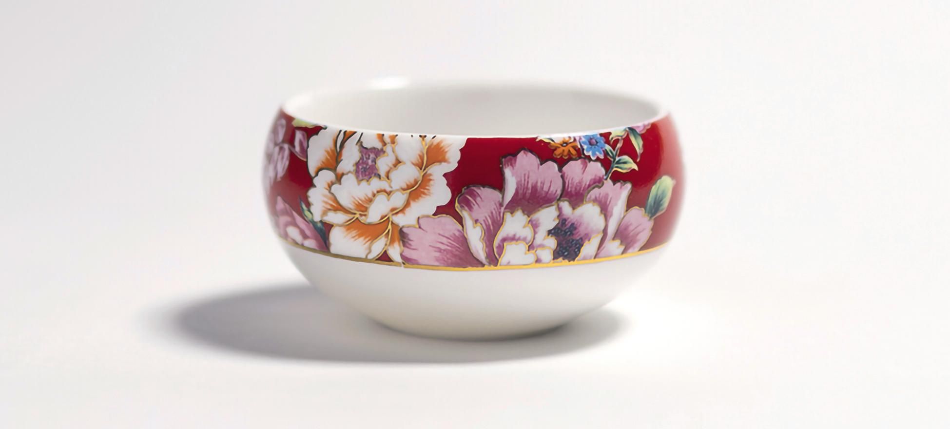 台湾、人気ブランドEILONGの花布柄の茶器です
