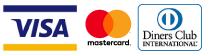 クレジットカード決済：Visa,Mastercard,Diners Club