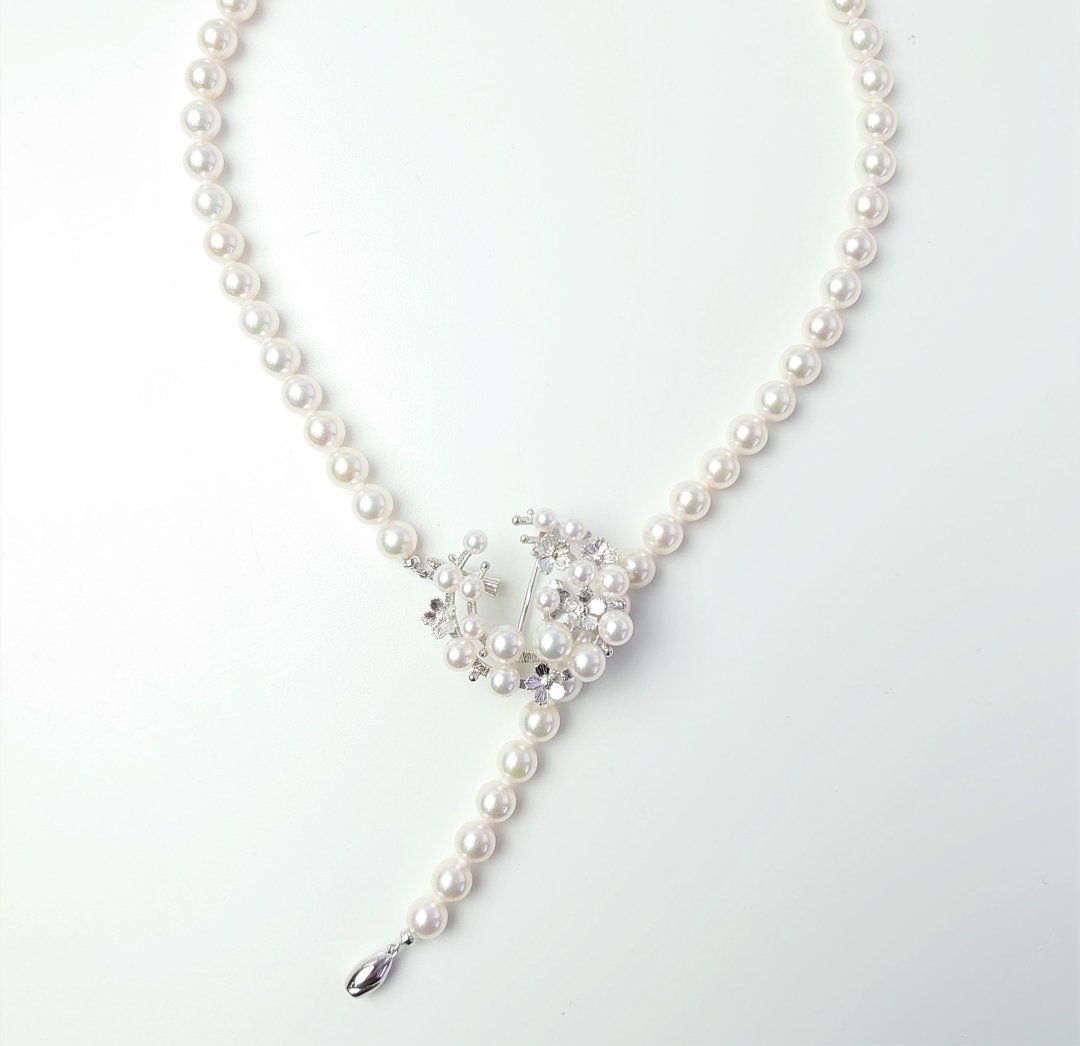 あこや真珠４WAYネックレス(7.5mm)¨プレミアムフレックスパール 