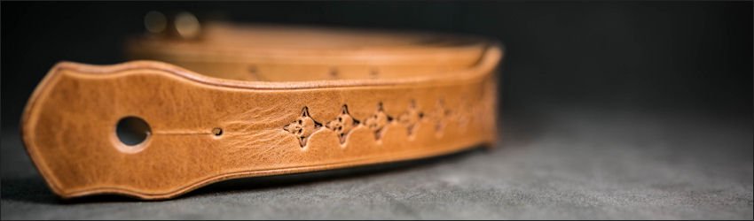 髑髏(ドクロ) 彫刻デザイン ギターストラップ