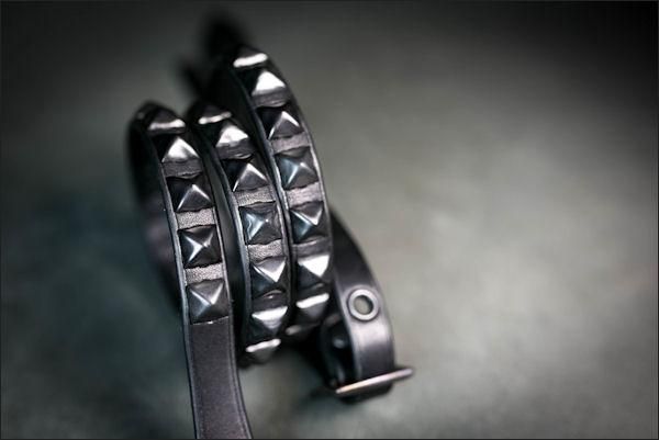 黒ピラミッド18mm - ギターストラップ/ベースストラップ専門店