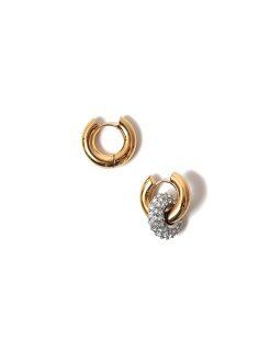 <img class='new_mark_img1' src='https://img.shop-pro.jp/img/new/icons8.gif' style='border:none;display:inline;margin:0px;padding:0px;width:auto;' />Silver Crystal Donut Gold Hoops Pierce